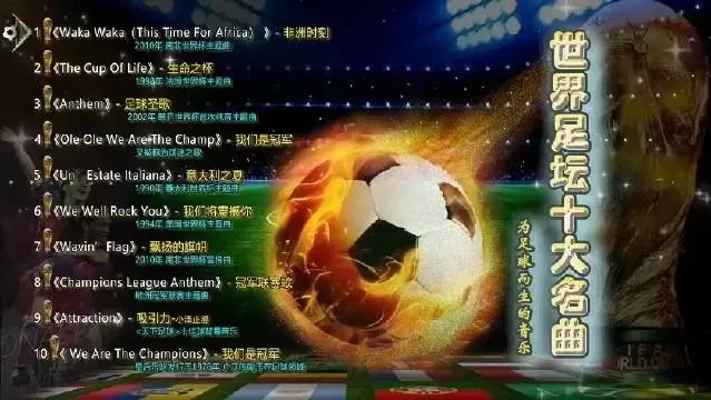 fifa十大游戏歌曲-FIFA经典歌曲盘点